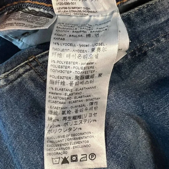 Levi's Premium 512 Ripped Jeans Men's Size W32 Blue Denim Slim Tapered Mid Rise - Picture 13 of 14